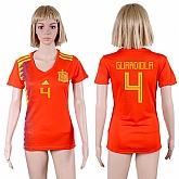 Women Spain 4 GUARDIOLA Home 2018 FIFA World Cup Soccer Jersey,baseball caps,new era cap wholesale,wholesale hats